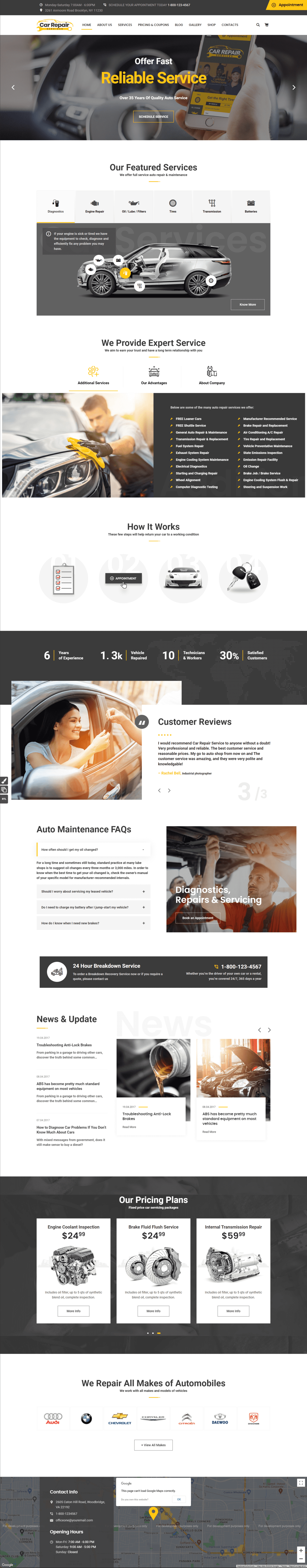 website design for Mobile mechanic and auto repair shops